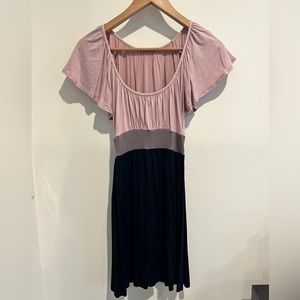 Pink Gray and Navy Dress - Size: Small